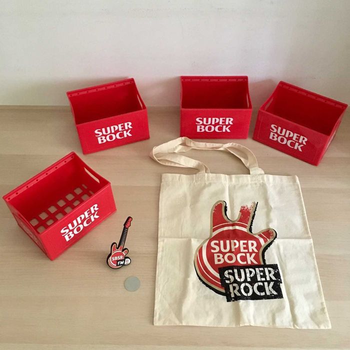 Super Bock Super Rock - lote de artigos publicitários