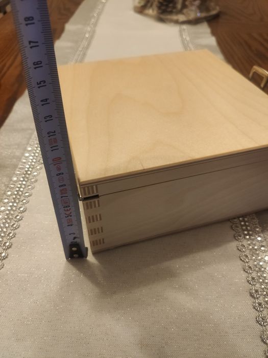 Skrzynka skrzyneczka pojemnik drewniany lakierowany decoupage