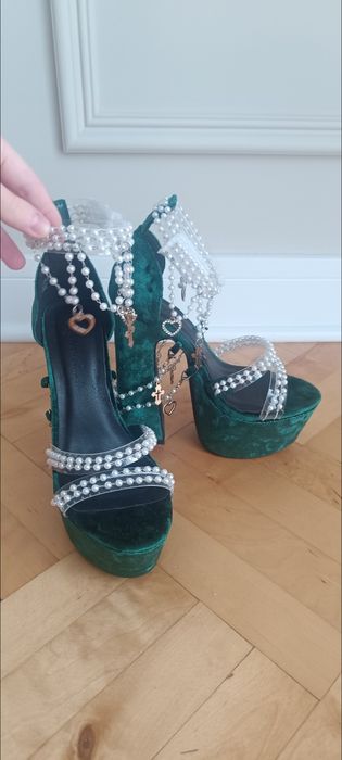 Szpilki Obcasy Holy Revelation Platform Heels - Emerald