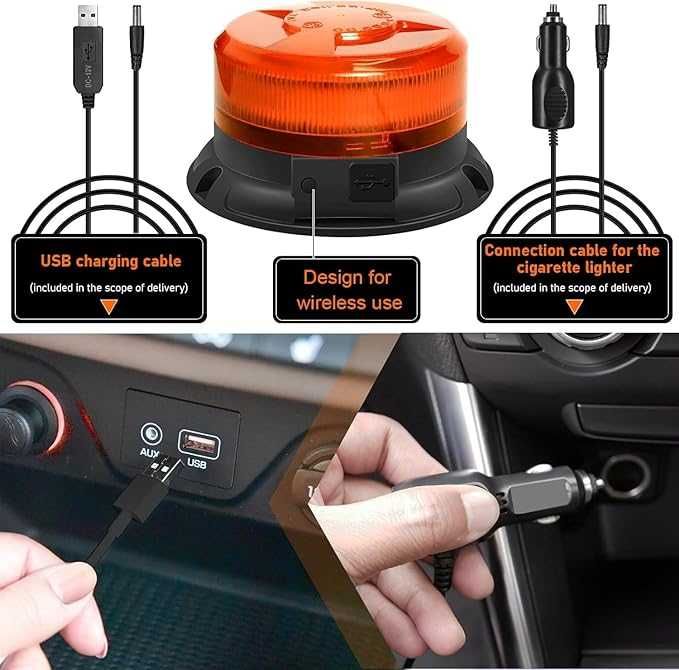 lampa ostrzegawcza DINFU 12-24V odporna na warunki atmosferyczne