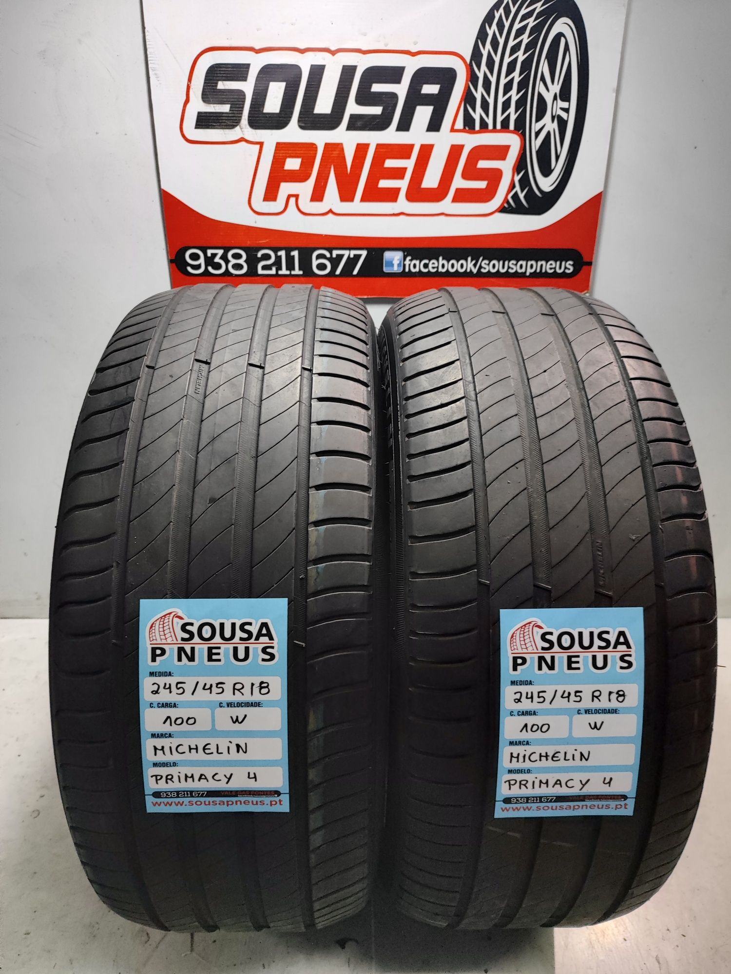 2 pneus semi novos Michelin primacy 4 245/45R18 100W Oferta dos Portes