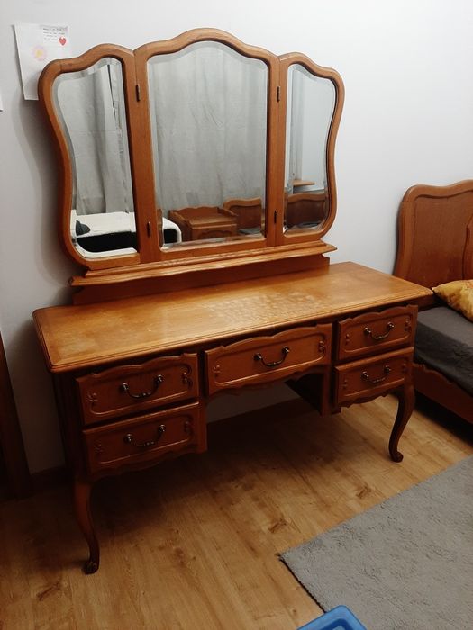 Toaletka z lustrem dębowa Ludwik