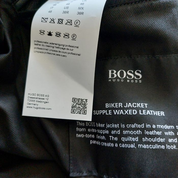 Hugo Boss nowa kurtka skórzana męska r. S/46
