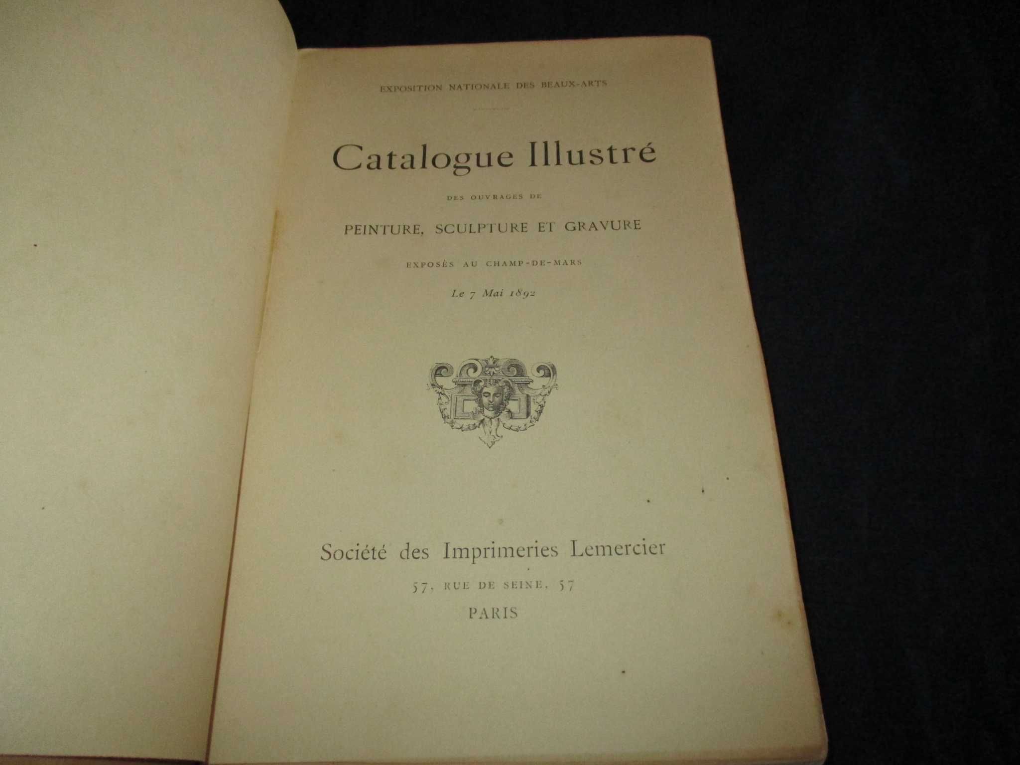 Livro Catalogue Illustré de la Société des Beaux-Arts 1892