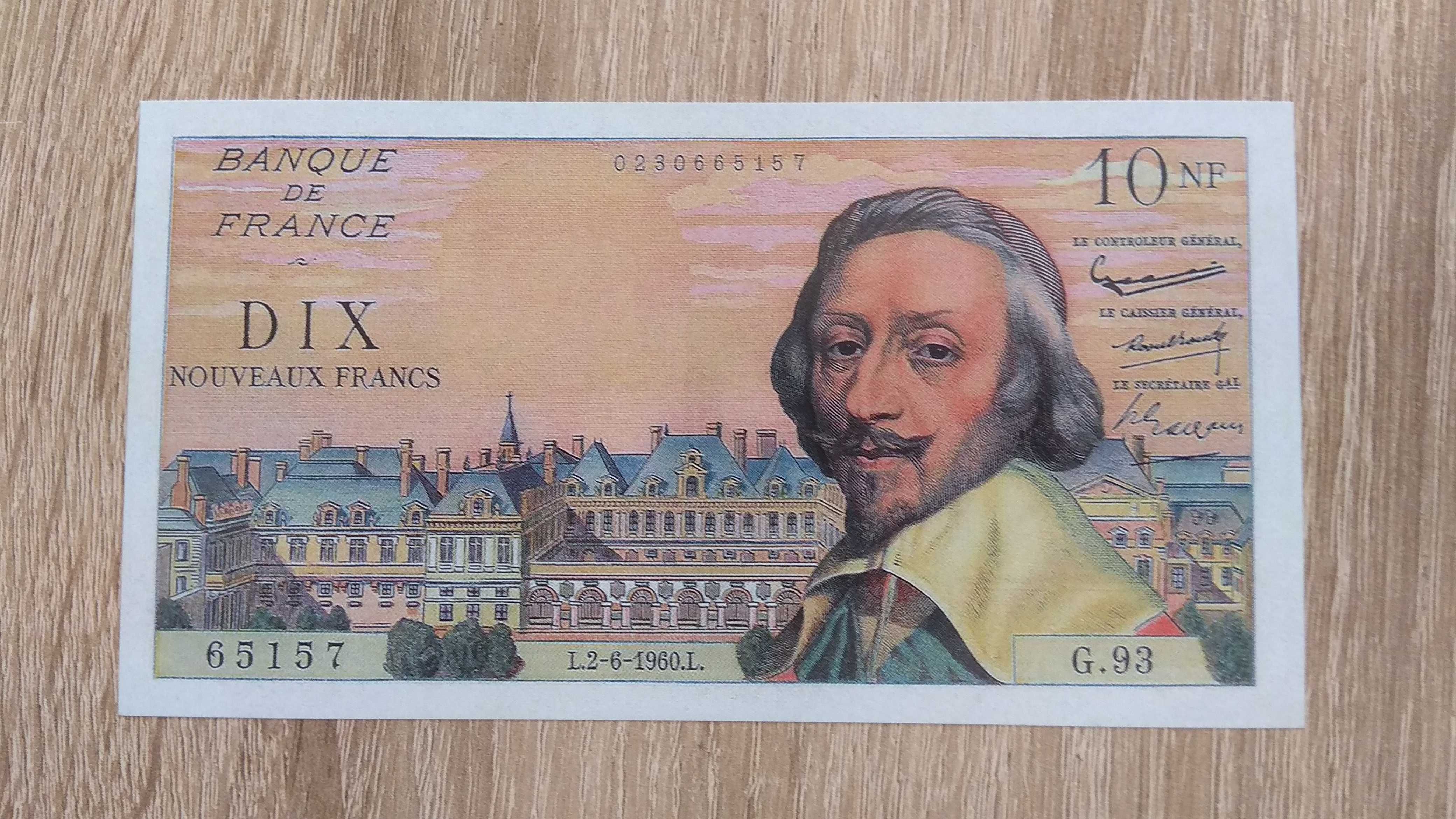 nowe kopie banknotów Francuskich