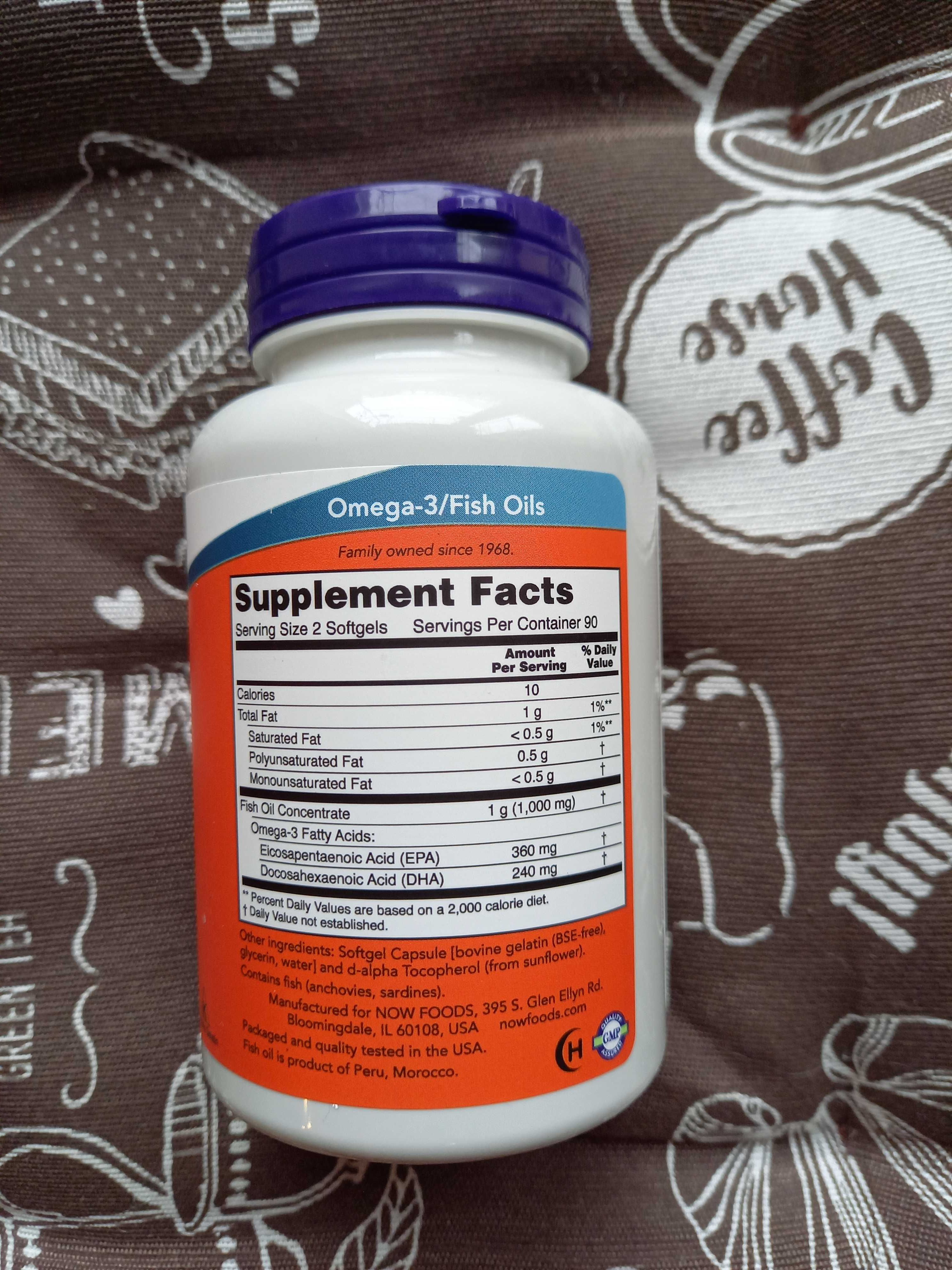 Омега мини Now Foods Omega-3 180 EPA/120 DHA рибій жир 100 200 500