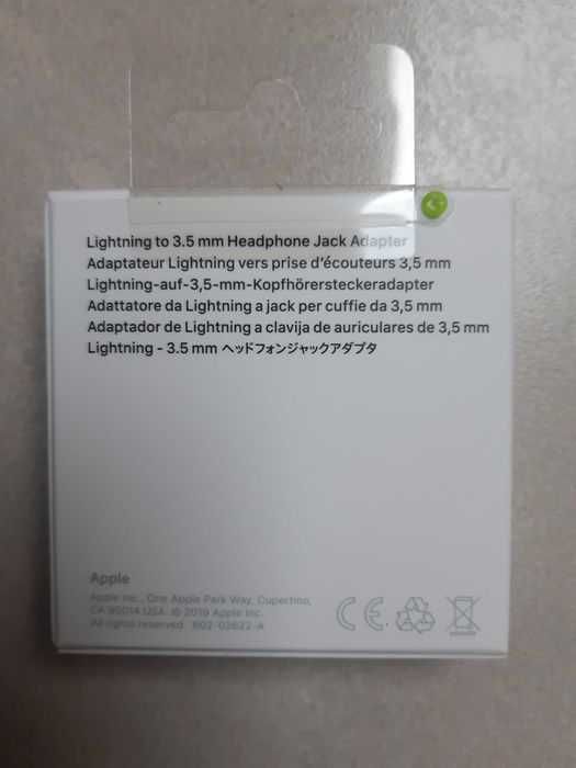 Adapter Lightning do 3.5mm Jack Apple A1749 nowy kupiony w iSpot.pl.