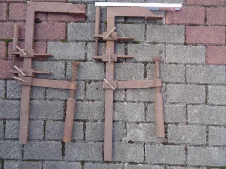 Stalowe ściski śrubowe duże 75/33cm stolarskie ślusarskie