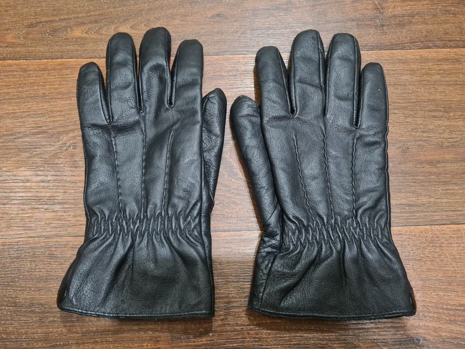 Мужские перчатки Б.У кожа с мехом до -5°С.