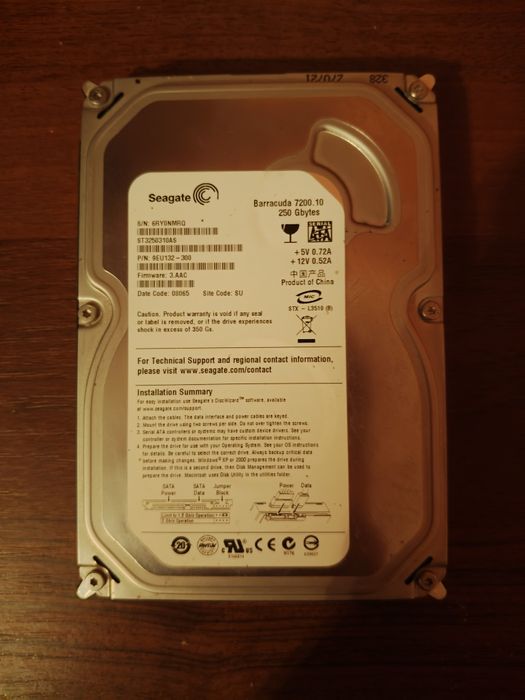 Жесткий диск Seagate Barracuda 7200.10 250gb