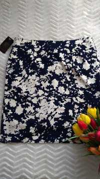Spódnica Kami w kwiaty liście fashion prążek elegancka