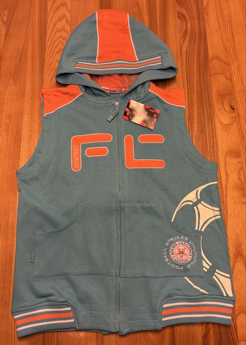 Kamizelka chłopięca 140 cm Mariquita na zamek z kapturem nowa bawełna