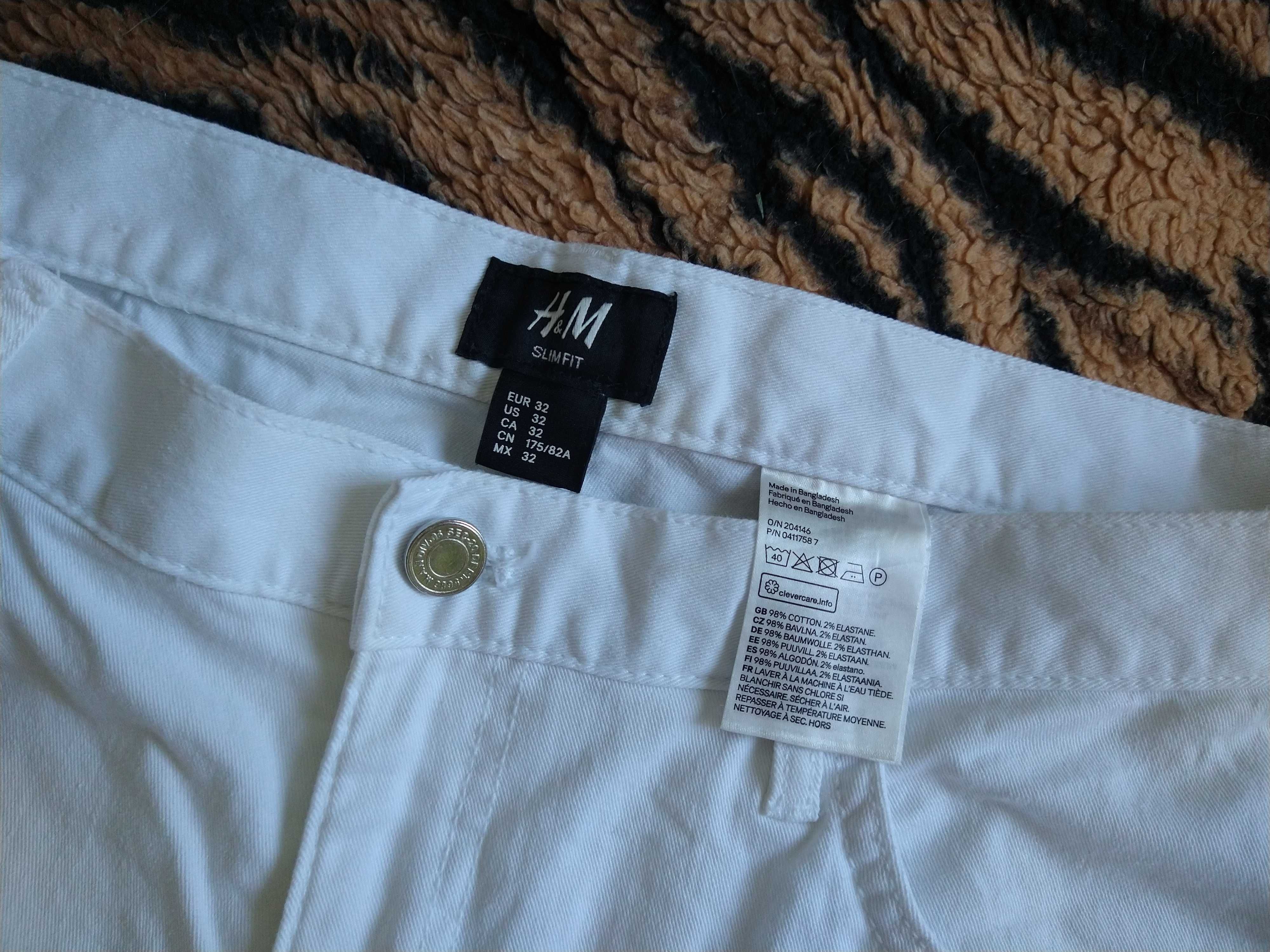 Białe spodnie męskie H&M