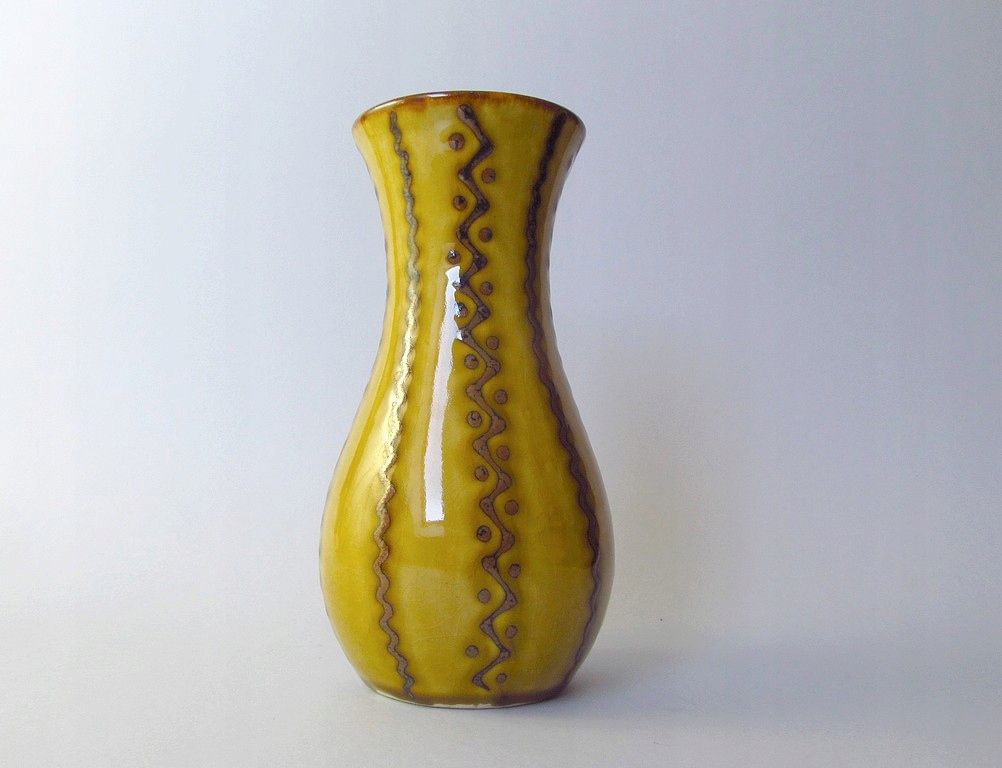 ceramika łużycka piękny ceramiczny wazon ludowy
