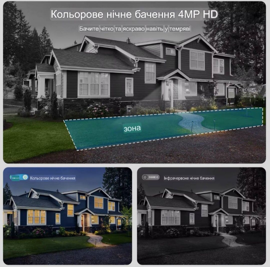 Besder 10Мп уличная WiFi камера видеонаблюдения O-Kam Pro 5K 10MP Dual