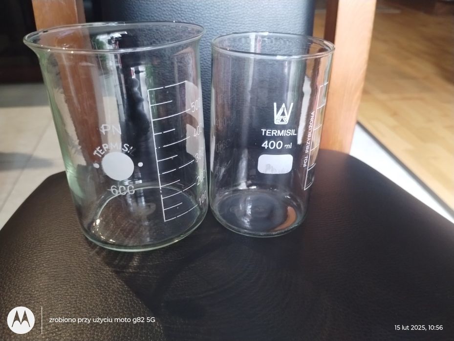 Zlewki laboratoryjne pojemniki żaroodporne szkalne 400ml TERMISI