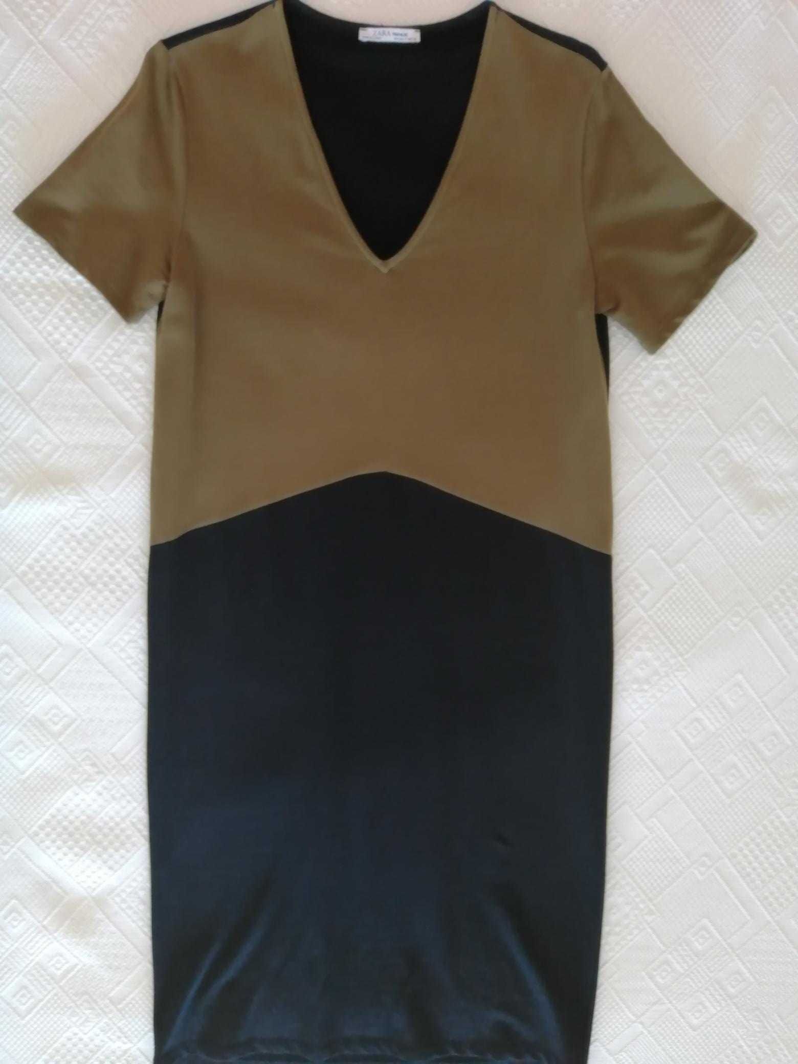 Vestido preto e castanho Zara