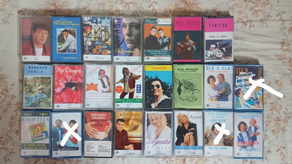Cassetes de áudio música portuguesa.