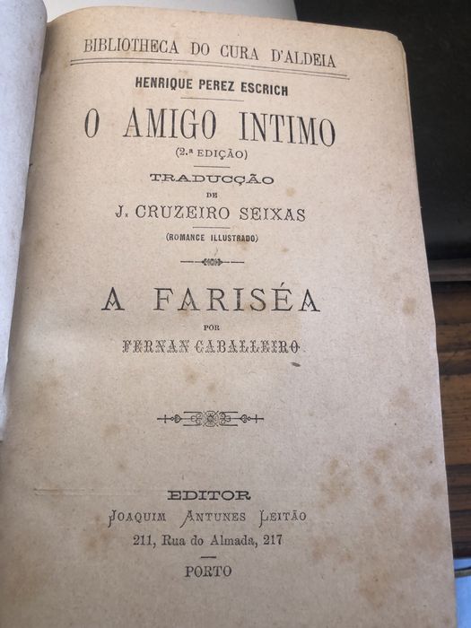 Livro O Amigo Intimo de H. Perez Escrich