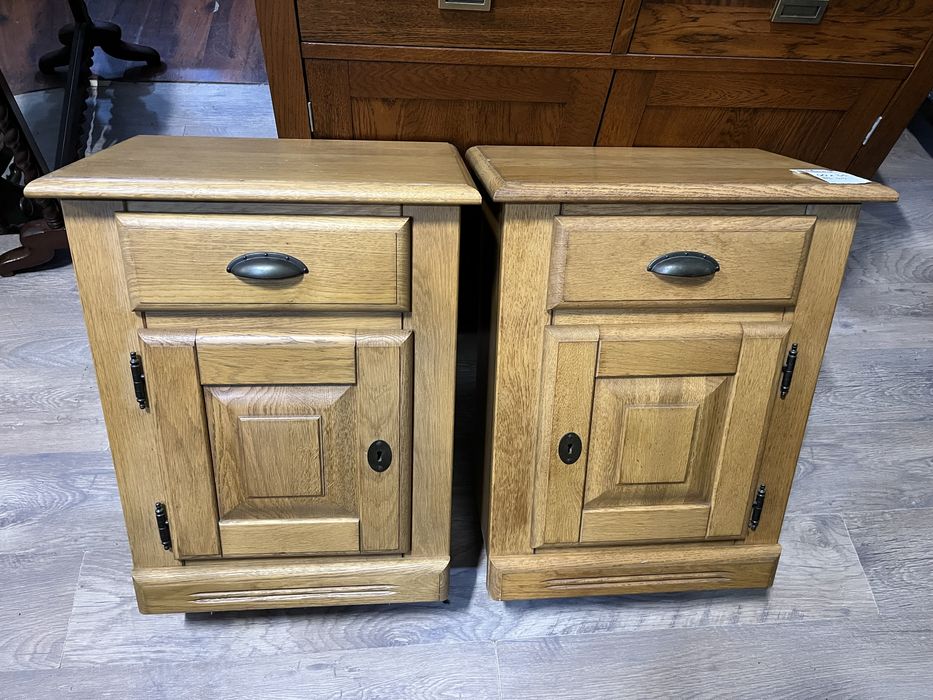 Komplet 2 szafki nocne drewniane drewno dębowe solidne FV DOWÓZ