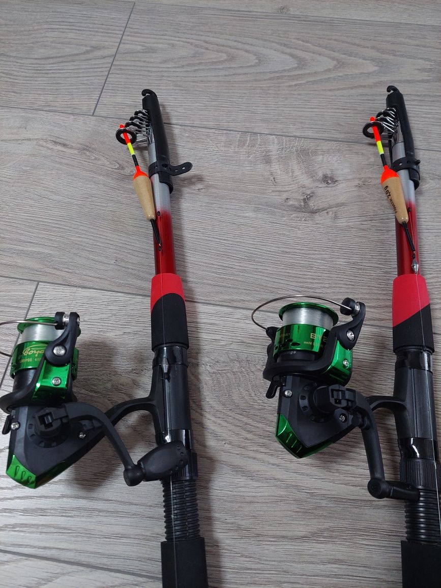 Удочки спінінги Rumpol Strong 2.4м з катушкою та повною оснасткою