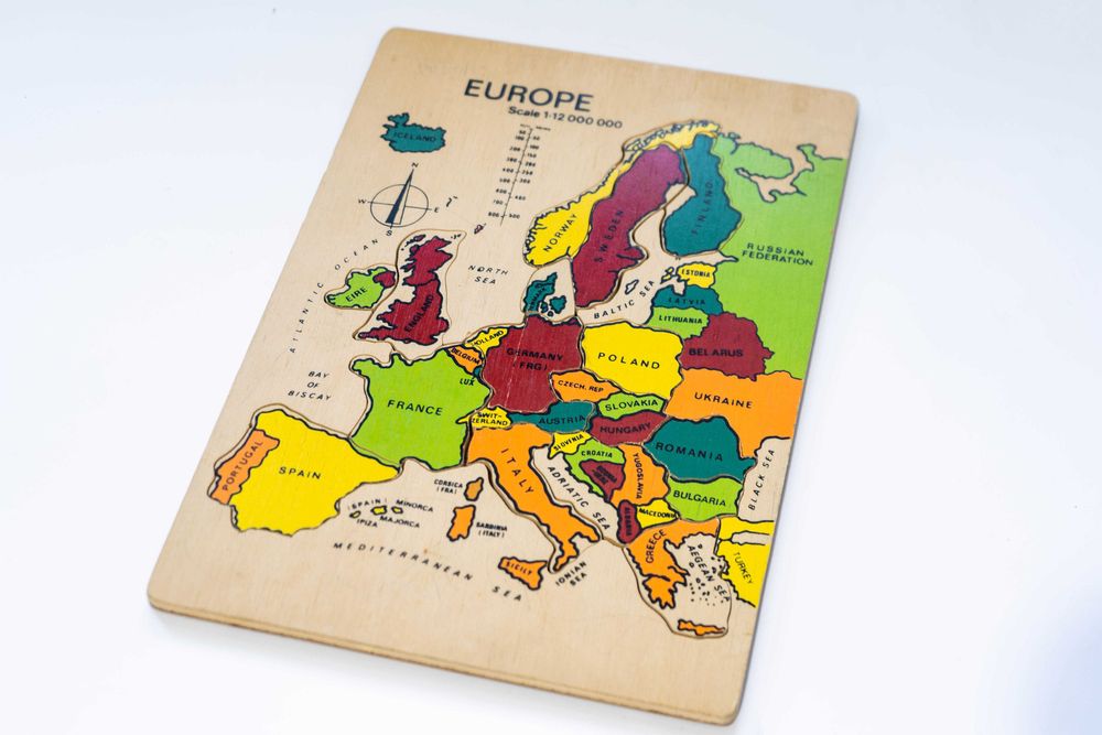 Puzzle Dziecięce Drewniane Europa do nauki