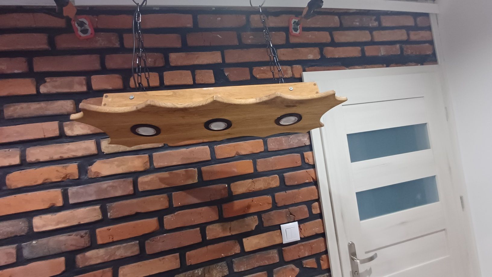 Lampa wisząca z drewna loft
