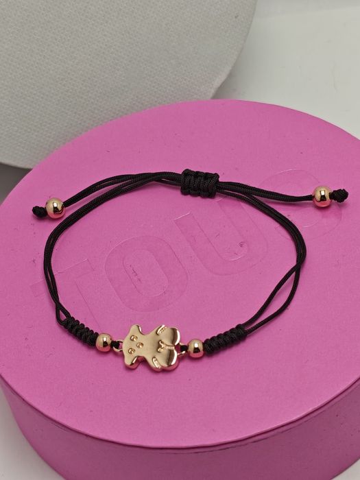 Bransoletka z misiem różowe srebro vermeil 925