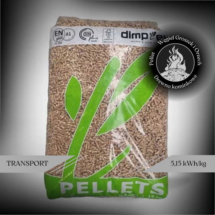 Pellet DIMPLEX certyfikaty ENplus A1 DINplus TRANSPORT 5,15 kWh
