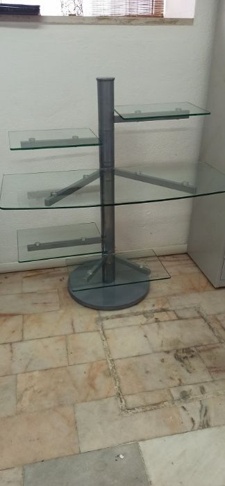 Expositor estante metalica e vidro