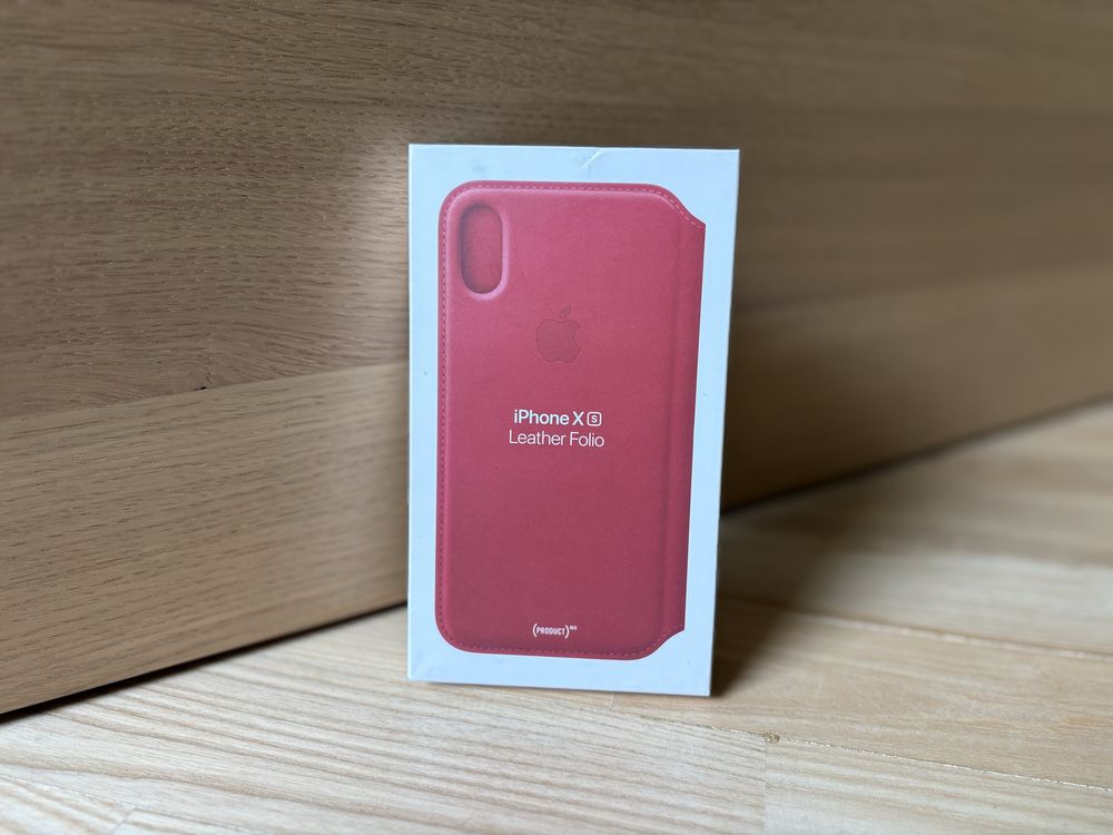 ORYGINALNE Etui Pokrowiec Apple iPhone XS Leather Folio RED MRWX2ZM/A