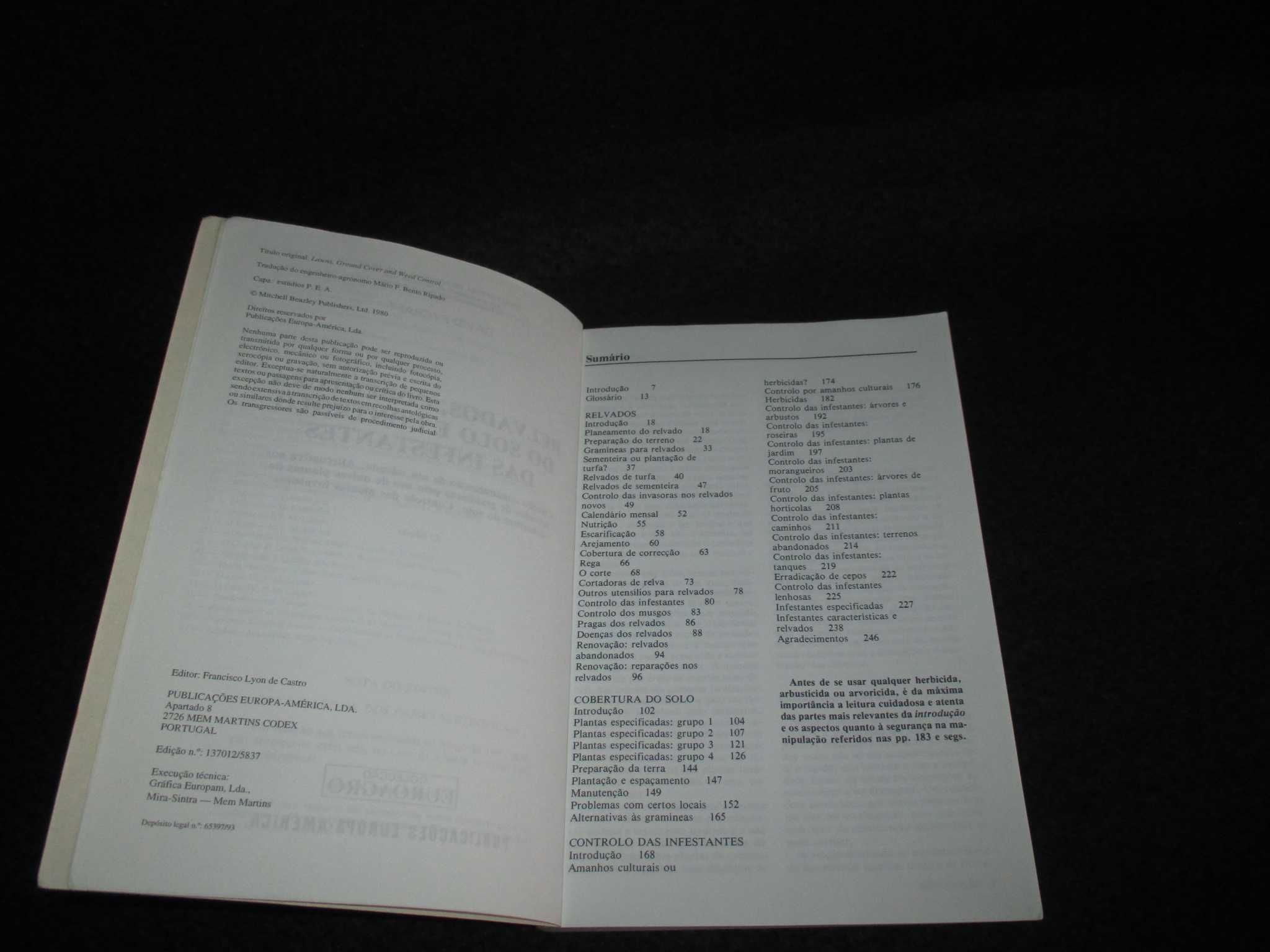 Livro Relvados Cobertura do Solo e Controlo das Ervas Daninhas