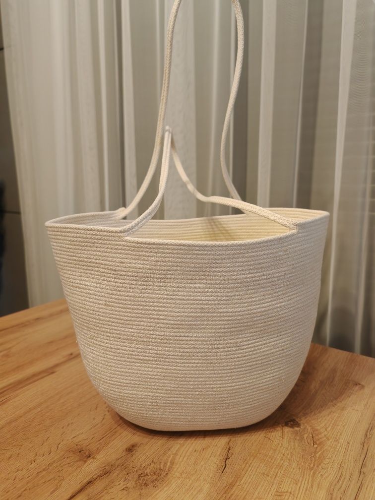 Torba ze sznurka bawełnianego zakupowa handmade sznurek bawełniany