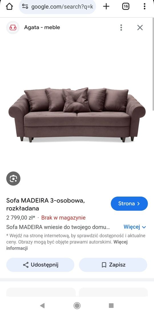Kanapa Madeira Agata meble