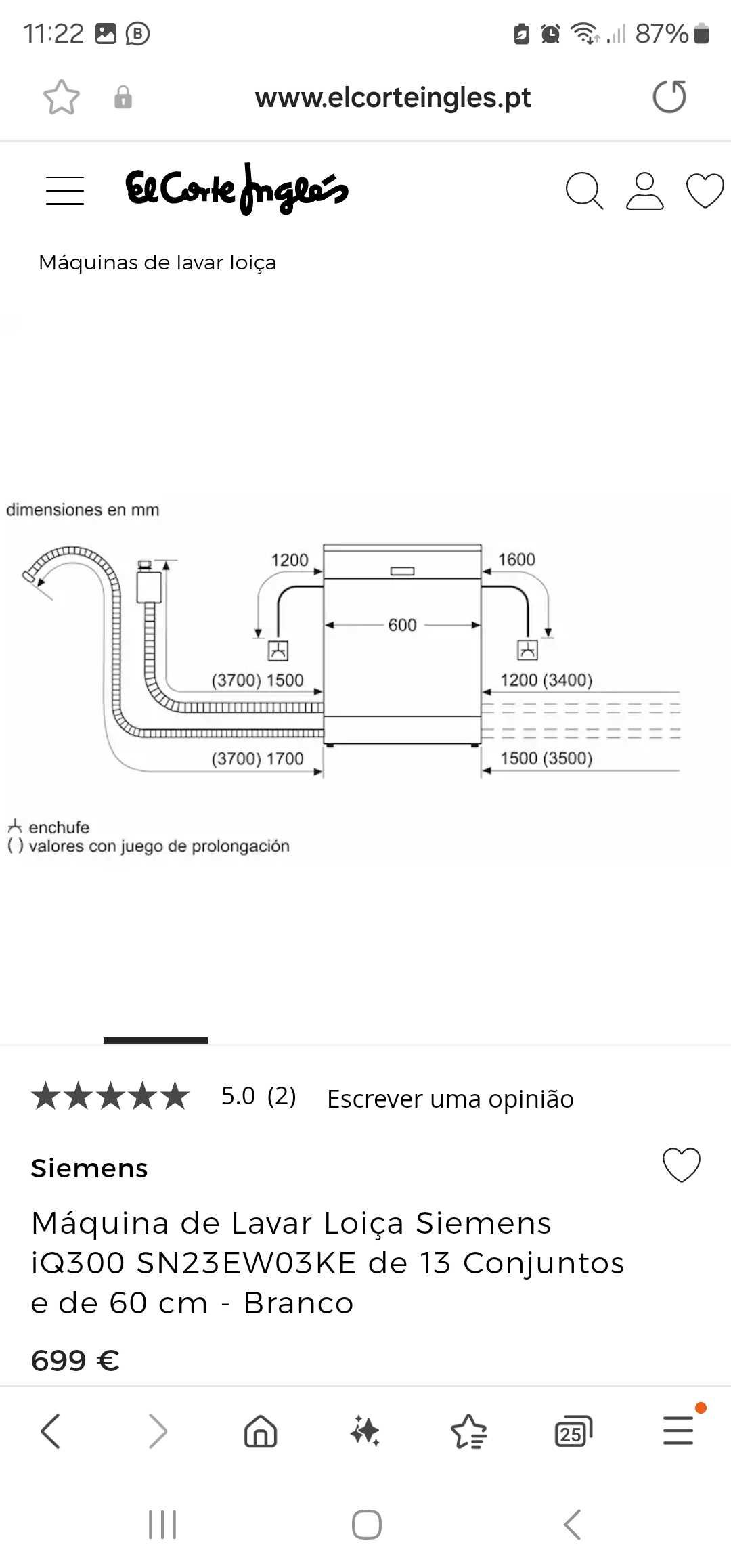 Máquina lavar loiça, Siemens IQ300
