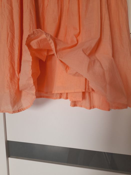 Morelowa sukienka cottage core szyfonowa koronka pudrowa romantic S M