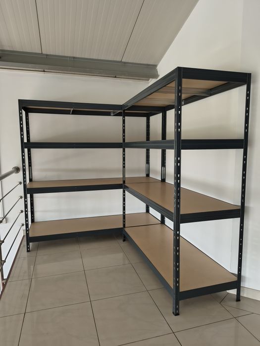 Regał Magazynowy, Zatrzaskowy Nit-Klick 180x180x60 cm 4P/400 kg Grafit