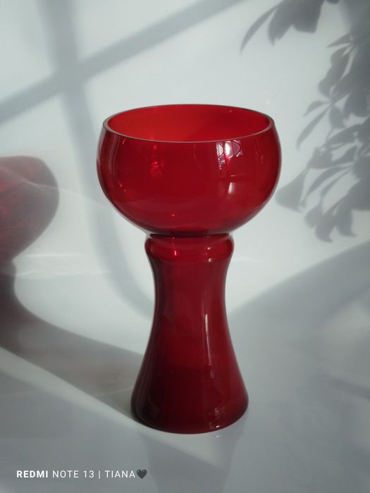 Wazon 30 cm szkło kolorowe vintage PRL Barbara Sudety Sadowski