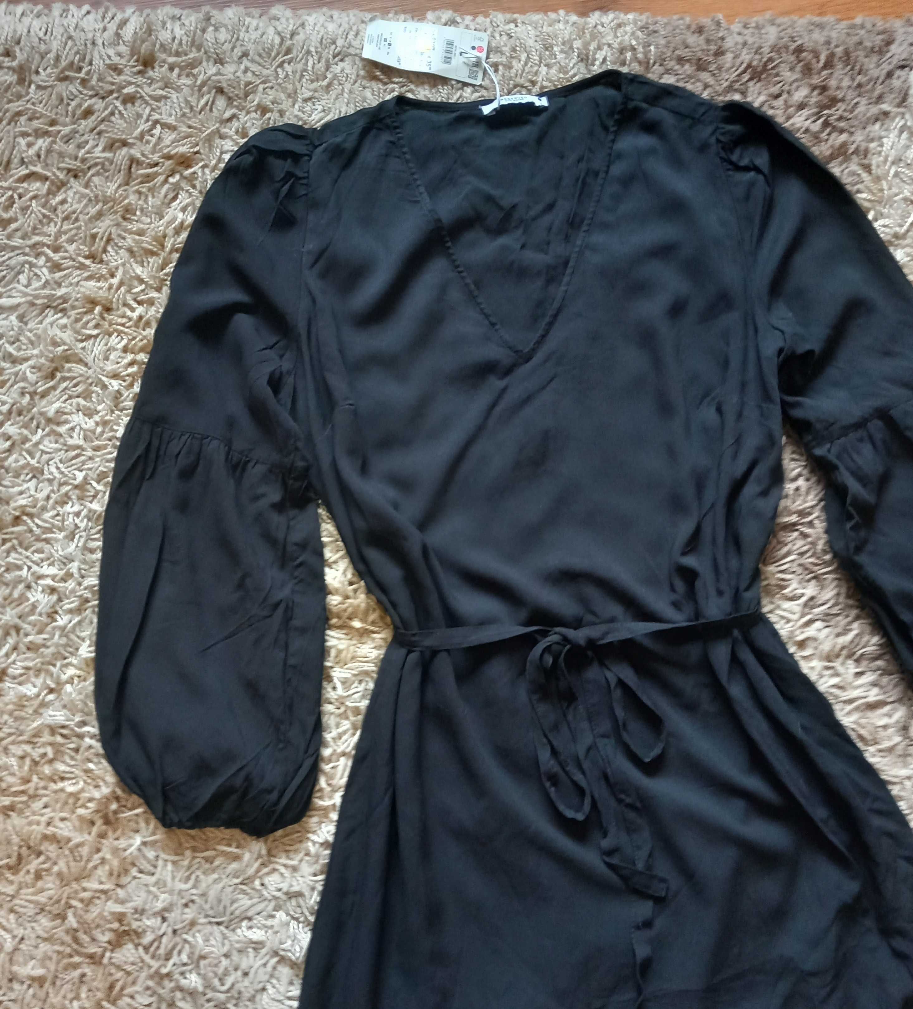 Czarna sukienka midi, rozmiar L, Reserved, PROMOCJA