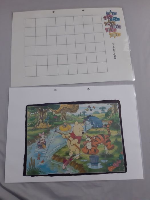 Puzzle Kubuś Puchatek i gra 4 w rzędzie, do lamibook strony, na magnes