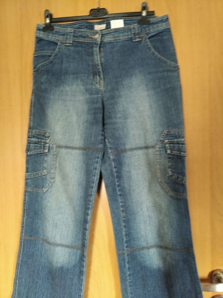 Spodnie damskie jeansy zestaw r 44/46 pas 88 do