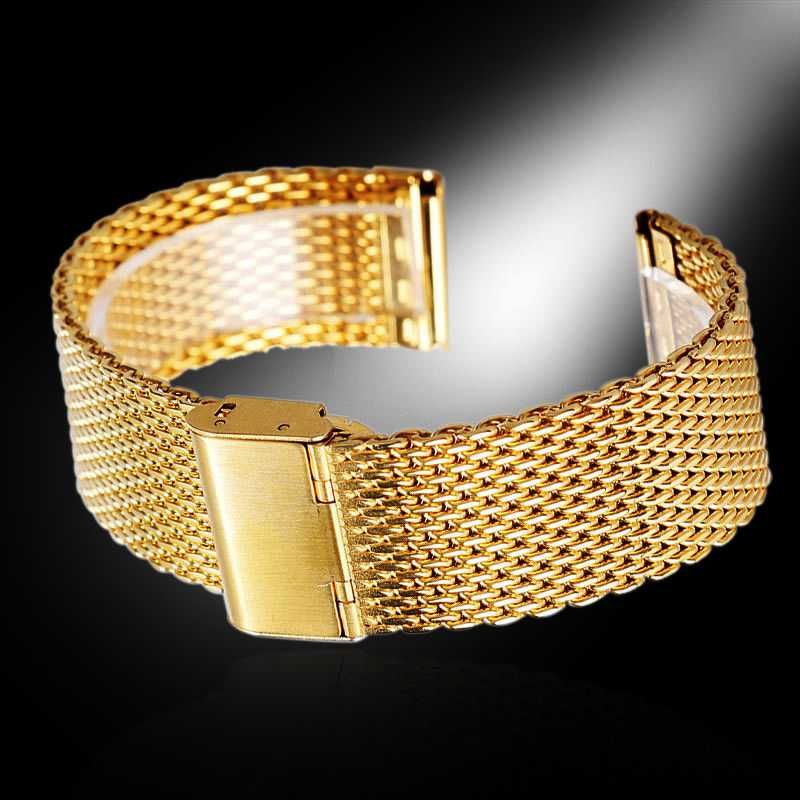 Bransoleta mesh 18mm do zegarka złoty kolor milano siatkowa