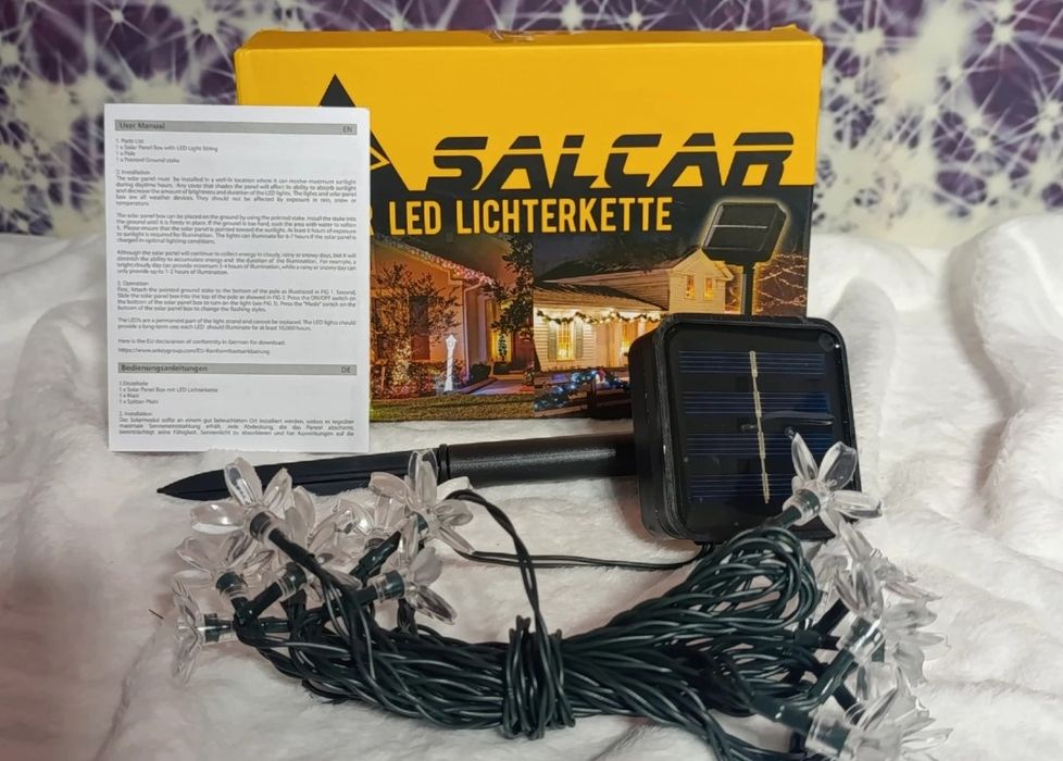 Kwiatkowy łańcuch świetlny LED - 5m 20kolorowych kwiatków