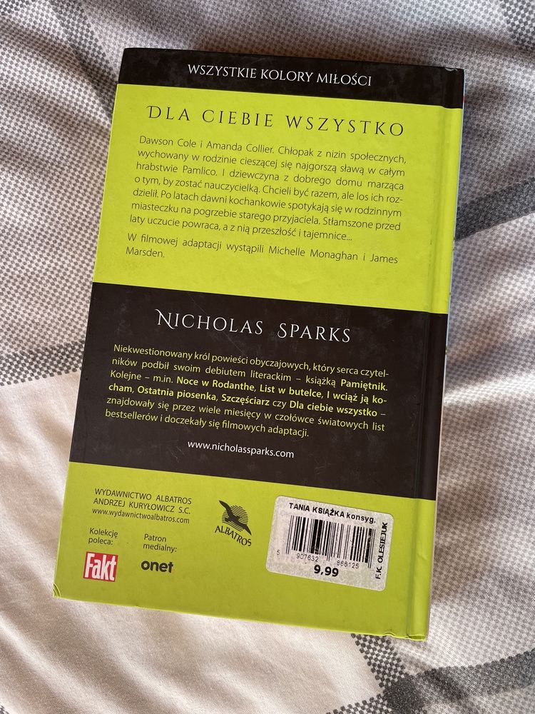 Nicholas Sparks - Dla Ciebie wszystko