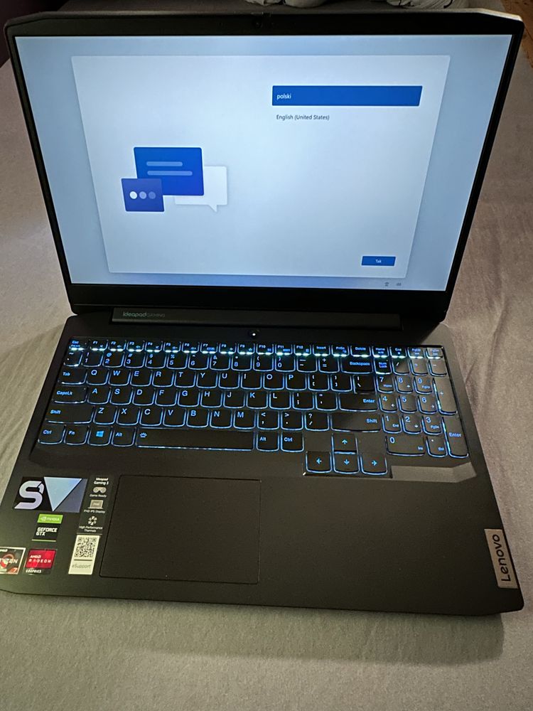 Laptop Gamingowy Lenovo ideapad gaming 3 +myszka+podkładka chłodząca