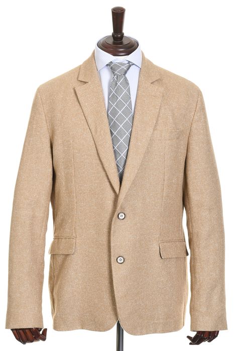 ATELIER TORINO lekka beżowa marynarka męska w melanżu casual blezer 56