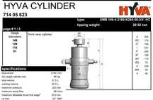 Siłownik hydrauliczny HYVA UMB 149, 4-sekcyjny, skok: 2180mm, 25 Ton