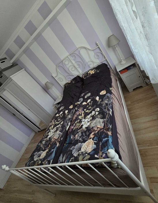 łóżko IKEA LEIRVIK 140x200 + materac VÅGSTRANDA 140x200 cm