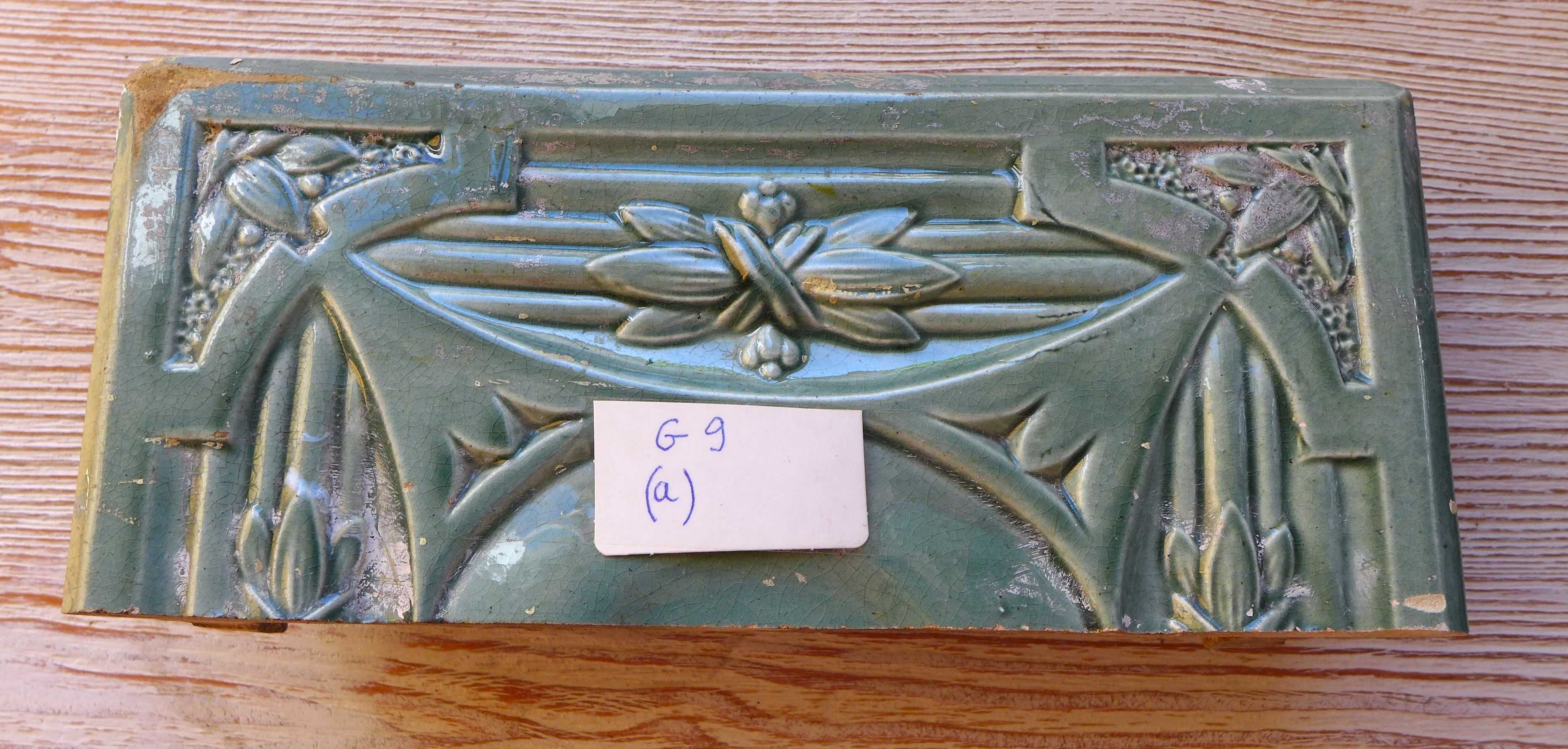 Fragment kafel piecowy kafelek Jugendstil Art Deco Art Nouveau 1900r.