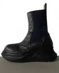 Rick Owens crinkle abstract beatle boots